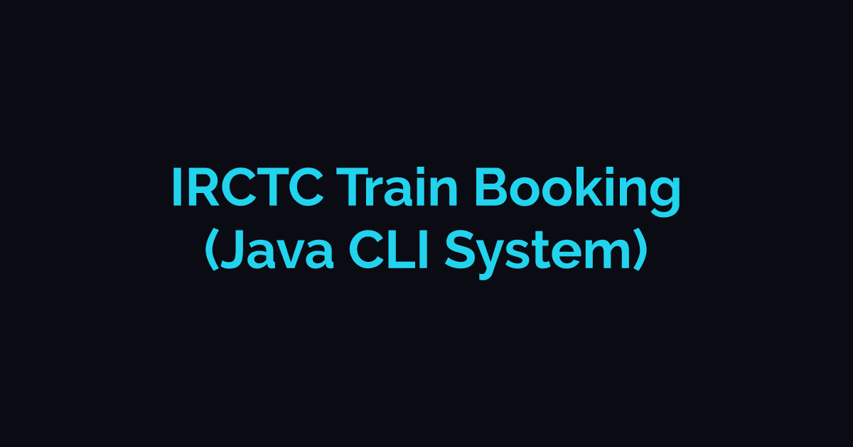 IRCTC Train Booking System preview